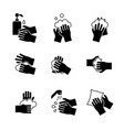 hand washing icon set on white background vector image vector image