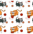 seamless pattern tile cartoon with kittens vector image