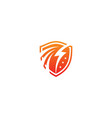 shield power bolt technology logo vector image