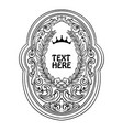 vintage frame label crown flourish ornament vector image vector image