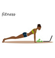african american fitness girl with trainer vector image vector image