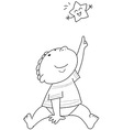 coloring child and star vector image