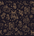 halloween background witchcraft monocolor sketch vector image