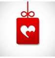 paper banner by valentine square with two hearts vector image
