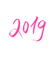 pink 2019 new year lettering isolated vector image vector image