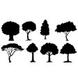 set plant and tree silhouette vector image