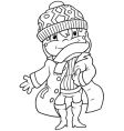 girl in winter dress vector image