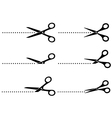cutting scissors and line points vector image vector image