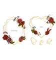 golden frame with viburnum hypericum tulip vector image vector image