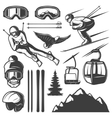 nordic skiing elements set vector image vector image