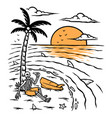 stranded on island vector image