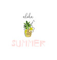 tropical summer background with cute cartoon items vector image vector image