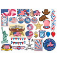 usa icons set vector image