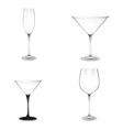 set of cocktail glasses for alcohol vector image