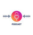 podcast mic icon symbol logo microphone talk audio vector image vector image