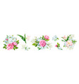 set lovely bouquets vector image