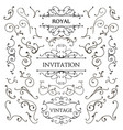 set of classic swirls luxury design vector image