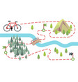 bike route map cycling trip road country path vector image