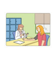 female doctor examining a patient vector image vector image