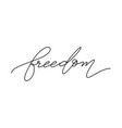 freedom word lettering design in continuous line vector image vector image