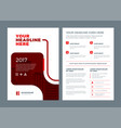 red brochure annual report flyer design template vector image