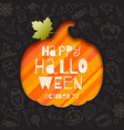 silhouette a pumpkin cutout in paper vector image vector image