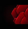 abstract black and red metallic hexagon vector image vector image