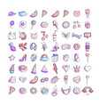 cute funny girl teenager colored icon set fashion vector image