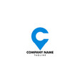 letter c with pin location logo vector image