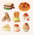 set of italian desserts vector image vector image