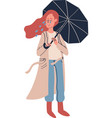 miserable woman stands and cries from problems vector image