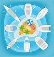 boats and yachts vector image