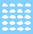 cloud abstract white cloudy set isolated on blue vector image vector image