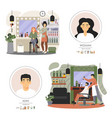 hair salon and barber shop composition set vector image vector image