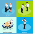 recruitment isometric people set vector image