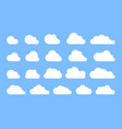 cloud abstract white cloudy set isolated on blue vector image vector image