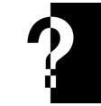 question mark in black and white vector image