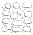 speech bubbles vintage comics talk cartoon forms vector image