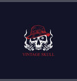 vintage gangsters skull wearing hat vector image
