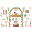 wedding elements set vector image vector image