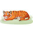 Cartoon funny little tiger sitting Royalty Free Vector Image