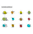 set camping and outdoor activity icons vector image vector image