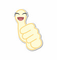 thumb emoticon stickers vector image vector image