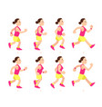 cartoon running girl animation athletic young vector image
