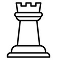 rook line icon chess tower piece symbol vector image