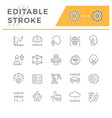 set line icons artificial intelligence vector image