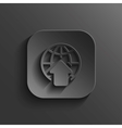 globe icon - black app button vector image vector image