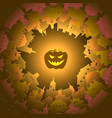 halloween round town and lantern background vector image vector image