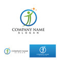 heart logo and people design charity and support vector image vector image
