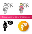feeling of pregnancy icon early sign of ovulation vector image vector image
